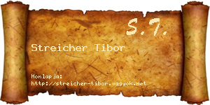 Streicher Tibor névjegykártya